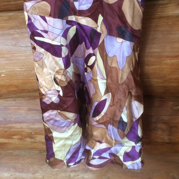 Express Vintage Liquid Silk Retro Shimmery Print Y2K Midi Slip Dress Size 1-2 - Picture 7 of 7